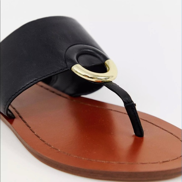 ALDO Ocericia leather ring post sandals in black - Picture 6 of 16